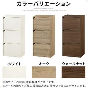 ふるさと納税 【完成品でお届け】扉付きカラーボックス〔3段〕（オーク）カラーボックス 扉付き 3段 木製 収納棚 扉付き本棚 リビング キッチ.. 和歌山県海南市_3