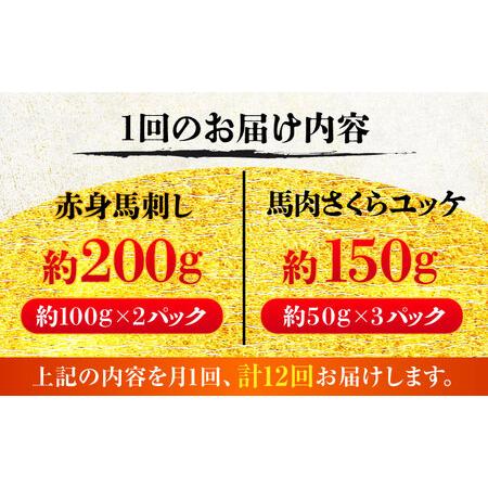 ふるさと納税 全12回定期便 赤身馬刺し・馬肉さくら ユッケ セット ユッケ BHCY036 熊本県菊陽町の画像