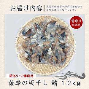 ふるさと納税 【訳あり・家庭用】薩摩の灰干し 鯖 1.2kg (浜上水産/IB038-006) 魚 干物 骨取り 骨なし 鯖 サバ 灰干し 国産 鹿児島県指宿市