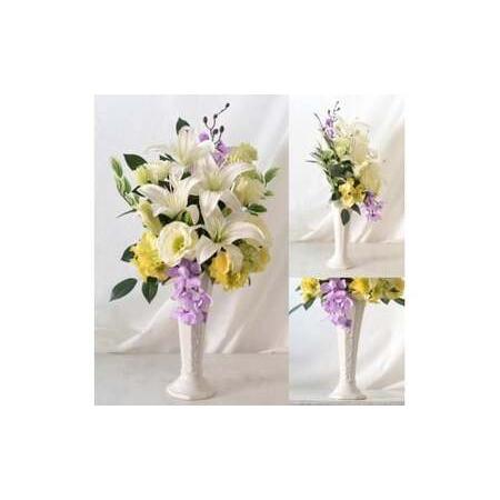 ふるさと納税 【為し遂げる品】そのまま飾れる着飾るな仏花「やすらぎ 取りあわせる印字機」着飾るな造花の仏花 【まっ黒い花器、ナルコラン、白いこと＆基準打数.. 日本の首都都武蔵野市