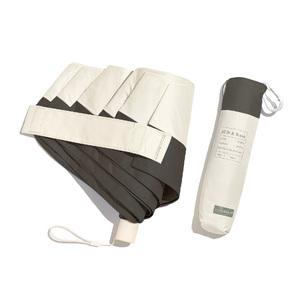 ふるさと納税 [一木良品] レディース 折りたたみ傘 晴雨兼用 (種類:丸型、オフ×ブラック) K25A01 東京都台東区