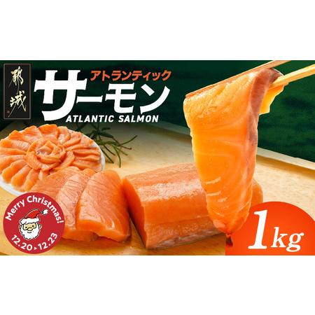 ふるさと納税 [☆クリスマス☆]アトランティックサーモン1kg≪12月20日?23日お届け≫_MJ-M301-OJX_(都城市) アトランティックサーモン サーモ.. 宮崎県都城市