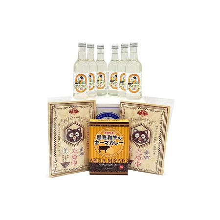 ふるさと納税 はちみつサイダー6本とたぬ中・キーマカレーのセット 炭酸飲料 カレー キーマカレー レトルト 中華麺 秋田県美郷町_2