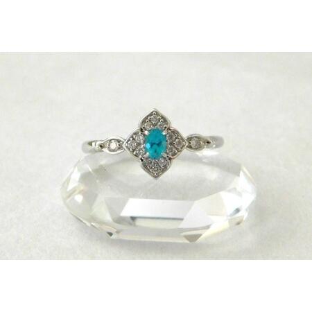 ふるさと納税 [ふるなび限定][一点もの]Pt900 ブラジル産パライバトルマリン(0.12ct)ダイヤモンドリング K56 K06119-H FN-Limited-SP 山梨県甲府市