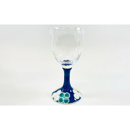 ふるさと納税 九谷和グラス ワイングラスクローバー（ブルー） 工芸品 グラス コップ 食器 F6P-3156 石川県加賀市_1