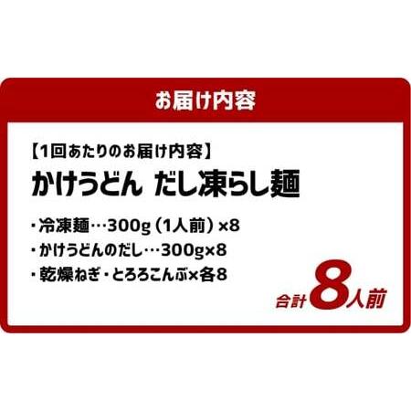 ふるさと納税 【3ヶ月定期便】かけうどん だし凍らし麺 8人前×3回 うどん 麺類 麺 冷凍 ぶっかけうどん タレ つゆ 岡山県 倉敷市 岡山県倉敷市_2