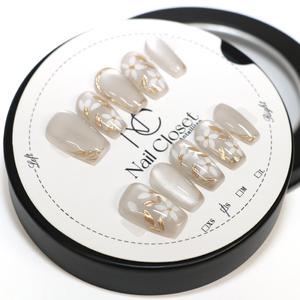 ふるさと納税 ネイルチップ ロング[金木淡花]Lサイズ Antellijan大宮ネイルサロンのハンドメイド L5-L [11100-2173] 埼玉県さいたま市