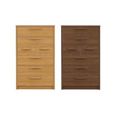 ふるさと納税 シャーロットII80ハイチェスト NA・BR チェスト 棚 引出し 収納 三方組 強化紙 長引き出し フルオープン三段レール アルダー木目 .. 福岡県柳川市