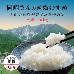 ふるさと納税 OJ-01 大山の自然が育んだ岡崎さんのきぬむすめ30kg[玄米] 鳥取県大山町