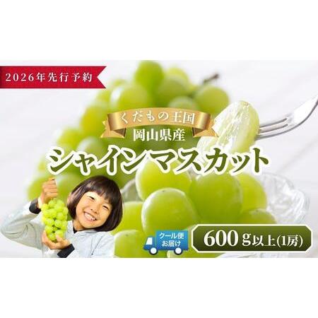 ふるさと納税 [2026年発送分 先行予約]岡山県産 シャインマスカット 600g以上(1房)[ご家庭用][025-a034] 岡山県鏡野町