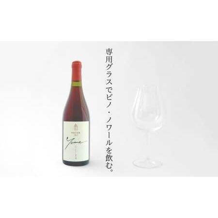 ふるさと納税 [数量限定]余市「ワイナリー夢の森」ピノ・ノワール2023&amp;リーデル社製ロゴ入りワイングラス_Y034-0113 北海道余市町