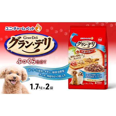 ふるさと納税 グラン・デリ ふっくら仕立て ビーフ・白身魚・チキン・緑黄色野菜・チーズ・角切りビーフ粒入り 1.7kg×2袋 兵庫県伊丹市