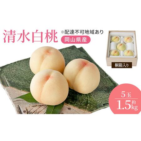 ふるさと納税 桃 2026年 先行予約 岡山特産 清水白桃 約1.5kg 5玉 桐箱入りもも モモ 岡山 国産 フルーツ 果物 ギフト 桃茂実苑 岡山県玉野市
