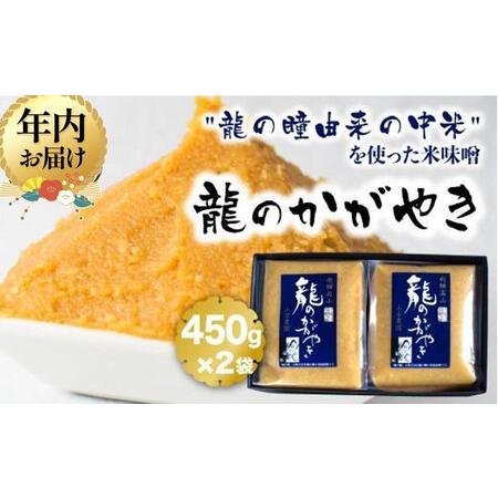 ふるさと納税 [12月配送]飛騨の米味噌「龍のかがやき」450g×2袋 | 年内発送 龍の瞳由来のお味噌 みそ 発酵食品 保存料不使用 大豆 米 発.. 岐阜県高山市