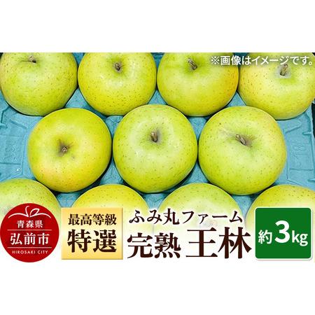 ふるさと納税 [25年12月発送]りんご ふみ丸ファーム 最高等級「特選」完熟 王林 約3kg 青森 弘前 林檎 リンゴ 黄色 青森県弘前市