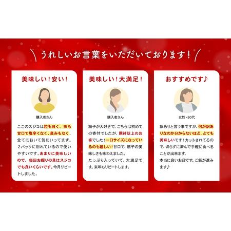 ふるさと納税 【6ヵ月定期便】訳あり 紅鮭筋子醤油漬 500g (250g×2個入）ひとくちカット 全6回  R002-031 北海道留萌市の画像