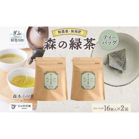 ふるさと納税 森本工房 森の緑茶 ティーバッグ 2g 16p 2袋 お茶 茶 緑茶 日本茶 茶葉 煎茶 国産 日本産 岐阜県産 香り豊か うまみ 香り ホット.. 岐阜県揖斐川町