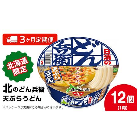ふるさと納税 [定期便3カ月]日清 北のどん兵衛 天ぷらうどん [北海道仕様]12個 北海道千歳市