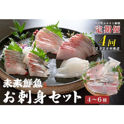 ふるさと納税 [定期便4回]旬のお刺身用柵セット 4〜6種 高知県 海鮮 盛り合わせ 食べ比べ 鮮度抜群 グルメ 高知県大月町