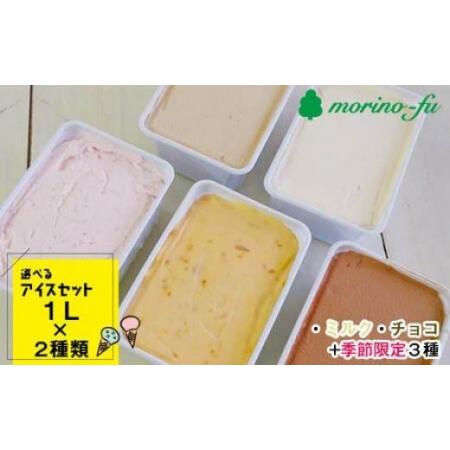 ふるさと納税 訳あり 選べるアイスセット(1L×2個) もりのふうオリジナル[1.2-22]* 宮崎県西都市