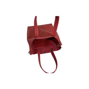 ふるさと納税 【 八幡レザー 】ショルダー付き トートバッグ 赤 【DP11W】 カバン 鞄 かばん トートバッグ ショルダーバッグ 牛革 レザー 軽.. 滋賀県近江八幡市の画像