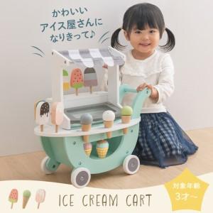 ふるさと納税 【完成品でお届け】アイス屋さんカート キャスター付きおままごと アイスクリーム カート お店屋さん お店屋さんごっこ 木製 食.. 和歌山県海南市_1
