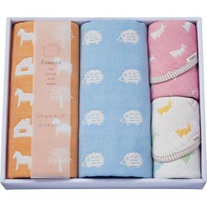 ふるさと納税 ふわら 四重織フェイスタオル・六重織タオルハンカチセット_化粧箱入[G0615]_1633226 愛知県蒲郡市