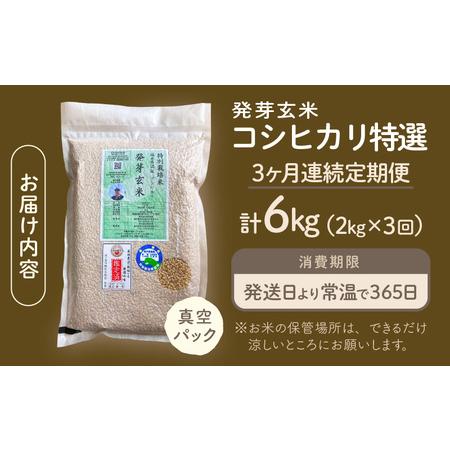 ふるさと納税 【期間限定】【3ヶ月連続お届け】【令和7年産】発芽玄米 コシヒカリ「特選」特別栽培米使用 2kg×3回（計6kg）【米 こしひかり.. 福井県坂井市_4