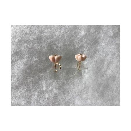 ふるさと納税 【サンゴ】桜ドロップ イヤリング ヒメサンゴ ダイヤ K18G 高知県南国市の画像