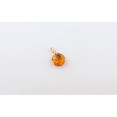 ふるさと納税 Amberlogue ペンダント 丸（金属素材：K10　琥珀：9mm　サイズ：全長15mm） 岩手県久慈市_1