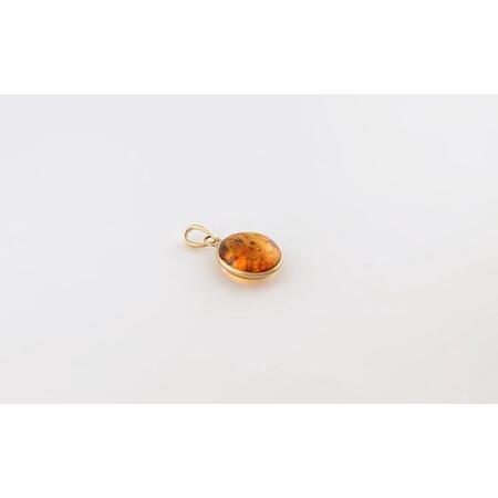 ふるさと納税 Amberlogue ペンダント 丸（金属素材：K10　琥珀：9mm　サイズ：全長15mm） 岩手県久慈市_2