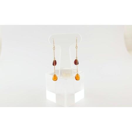 ふるさと納税 Amberlogue ピアス しずく(金属素材:K10 琥珀:直径6.5×5×3mm サイズ:全長35mm) 岩手県久慈市
