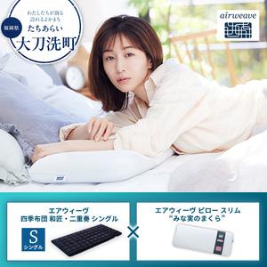 ふるさと納税 [大刀洗町限定]エアウィーヴ 四季布団 和匠・二重奏 シングル × エアウィーヴ ピロー スリム “みな実のまくら" 福岡県大刀洗町