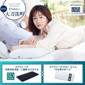 ふるさと納税 [大刀洗町限定]エアウィーヴ 四季布団 和匠・二重奏 セミダブル × エアウィーヴ ピロー スリム “みな実のまくら" 福岡県大刀洗町