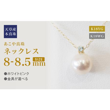 ふるさと納税 S101-531_あこや真珠 ペンダント ネックレス 8mm - 8.5mm 天草 熊本 ホワイトピンク 誕生石 11月 ブルートパーズ 半貴石 本真珠 K.. 熊本県天草市