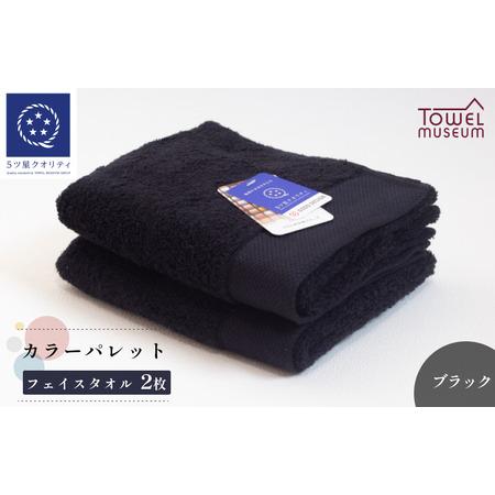 ふるさと納税 カラーパレット フェイスタオル2枚セット(ブラック) タオル美術館[I001720FT2BK] 愛媛県今治市