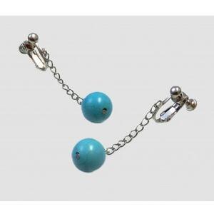 ふるさと納税 ターコイズブルーのSwingイヤリング 10mmラウンド[1699228] 大阪府和泉市