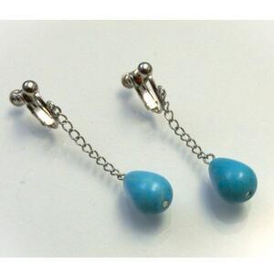 ふるさと納税 ターコイズブルーのSwingイヤリング 雫型[1699247] 大阪府和泉市