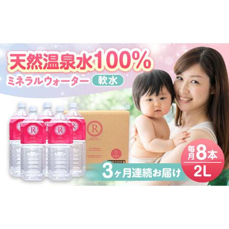 ふるさと納税 [全3回定期便]天然温泉水RYUSEKI 2L×8本−ペットボトル 日田市 / 株式会社竜石 温泉水 ミネラルウオーター 天然水[ARCD008.. 大分県日田市