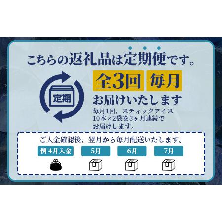 ふるさと納税 定期便 (3回定期便) さがん氷 かちわり氷 スティックアイス 10本×2セット 合計60本 D-280 藤津製氷 こおり 氷 ロック アイス .. 佐賀県鹿島市の画像