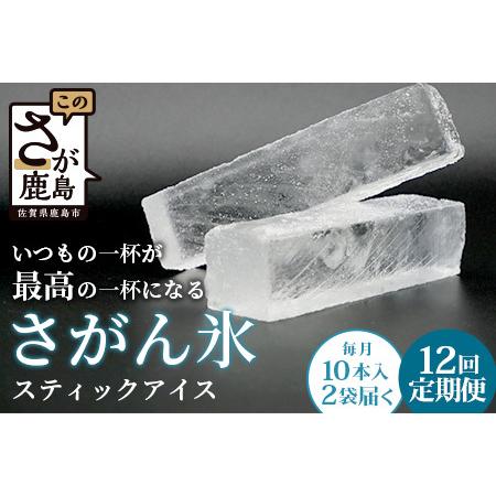 ふるさと納税 L-55 (12回定期便) さがん氷[かちわり氷] スティックアイス[10本×2セット] 佐賀県鹿島市
