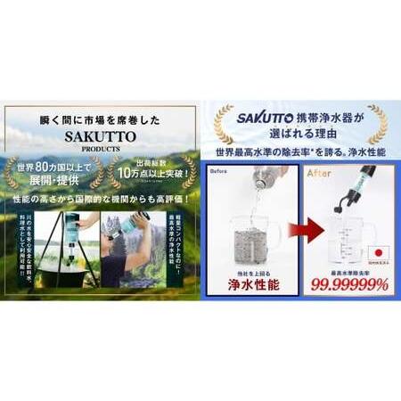 ふるさと納税 SAKUTTO 携帯浄水器 3個セット 防災グッズ 日本正規品 浄水器 災害対策 防災 アウトドア 福岡県 北九州市 福岡県北九州市の画像