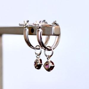 ふるさと納税 Pt900 プラチナ 2WAY ピアス 地金 ロードライトガーネット フープピアス(直径10mm) 保証書付 SMK-5249 SWAD098-rgnt 山梨県昭和町の画像