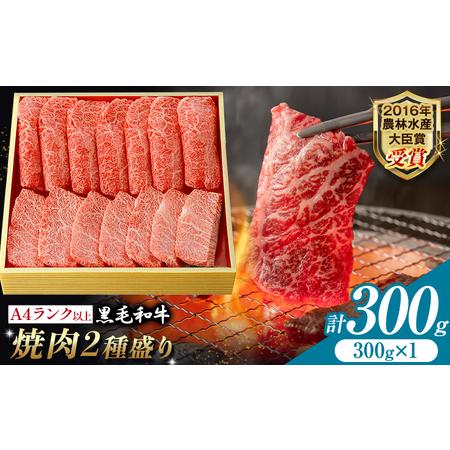 ふるさと納税 A5 A4 ランク 厳選 黒毛和牛 焼肉 2種盛り 300g [45日以内に出荷予定(土日祝除く)]熊本県 大津町 和牛焼肉LIEBE ステーキ 冷蔵 .. 熊本県大津町