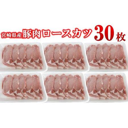 ふるさと納税 宮崎県産豚肉 ロースカツ用30枚セット 小分け 5枚入り×6パック[2-110] 宮崎県西都市
