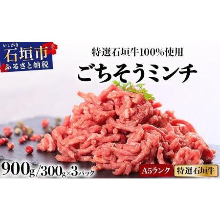 ふるさと納税 A5ランク 特選 石垣牛 100%使用 ごちそうミンチ 300g 3パック 計900g [2026年3月以降順次発送] | 沖縄 石垣 ミンチ 牛 肉 A5ラ.. 沖縄県石垣市