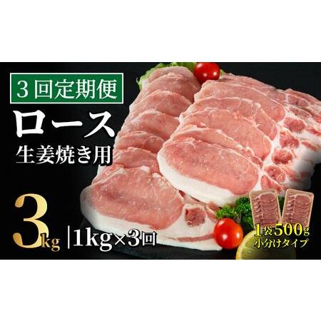 ふるさと納税 [定期便]長崎県産豚 ロース生姜焼き用 計1kg (500g×2)[3回お届け] 長崎県佐世保市