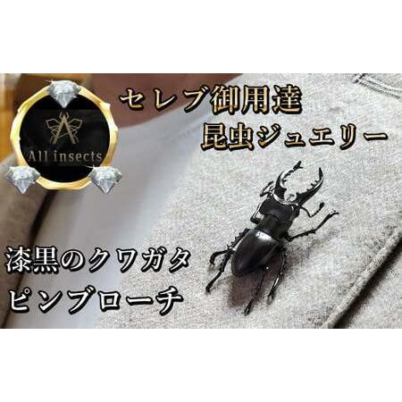 ふるさと納税 クワガタピンブローチ ブラックカラー All insects [セレブ御用達][世界30個限定][仕事運UP]今、世界中から熱視線を浴び.. 山梨県甲斐市