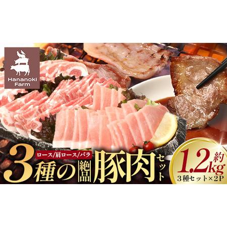 ふるさと納税 3種の絶品豚肉セット(ロース・肩ロース・豚バラ)約1,200g HK-29│ 豚 ぶた 肉 焼肉 食べ比べ 厳選 ロース 肩ロース 豚バラ .. 鹿児島県南大隅町