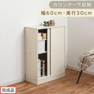 ふるさと納税 [完成品でお届け]カウンター下収納〔幅60cm・奥行30cm〕(ホワイト)カウンター 下 収納 幅60cm カウンター下収納 引き戸 薄型.. 和歌山県海南市